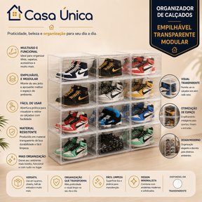 Sneaker Box Caixa Organizadora Tênis Acrílico Transparent (3 UNIDADES)